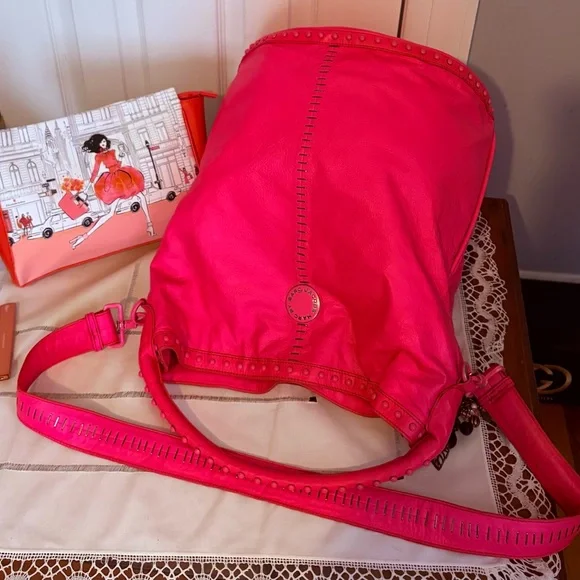 Marc Jacobs Hot Pink Studded Bucket Bag Crossbody Set  Lot - Picture 11 of 14